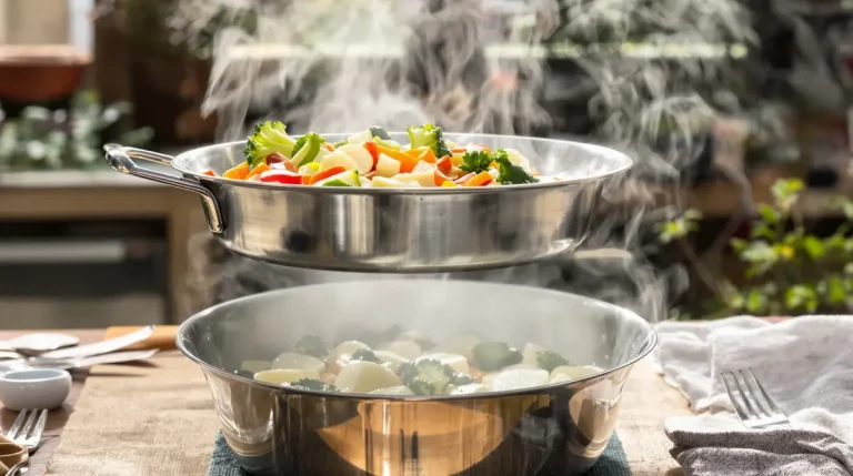 Cuisson à la vapeur : comment préserver les nutriments des pommes de terre, des carottes et des oignons