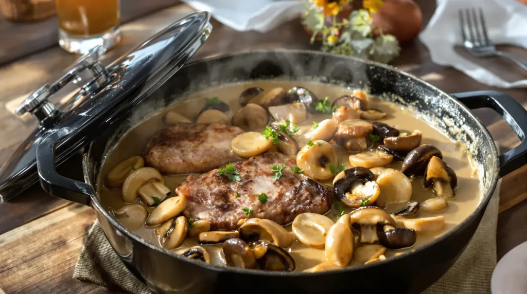 Filet mignon aux champignons et moutarde : un plat fondant, crémeux et familial, prêt en 30 min